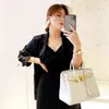 Women's two-piece suit long skirt church suit ladies blazer office dress elegant pleated skirt satin long-sleeved blazer women 211108