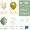 Party Decoration 137pcs Ballonger Avokado Grön Ballong Garland Arch Kit Chorme Guld Latex Baby Shower Födelsedag Bröllopsdekorationer