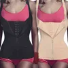 Fajas Reductoras Compression Body Shaper Vest Women Waist Trainer Cincher Zipper Tummy Control Corset Slimming Upright Posture 211112