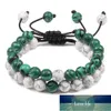 Couple Distance Bracelets tressés en pierre naturelle Bracelet en Malachite verte pour femmes hommes meilleur ami bijoux faits à la main cadeaux prix d'usine conception experte qualité