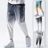 Mens Pants Joggers Streetwear Loose Ankle length Trousers Elastic Waist Summer Male Casual Sport Hip Hop Sweatpants 210723