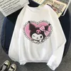 Kuromi söta toppar tryck hoodie vintage harajuku estetiska kawaii kläder kvinnor korea stil vår höst sudaderas tröja 201208