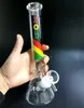 Hookahs Limited Edition Zob Hitman Glass 미니 바닥 비이커 Bong 10 "Rasta Color Water Pipes Ice Bongs 14.4 mm Joint DAB Oil Rig Bubbler Smoking