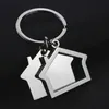 Hus Keychain Små hänge Creative Party Real Estate Opening Gift Double Side Laser Gravering WY1617