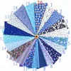 Blandad 20Design Blue Flower Printed Cotton Tyg för handgjorda sömnadsmaterial Patchwork Curtain Nålarbete DIY Craft 2030cm T200812