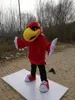 Hot haute qualité carnaval adulte aigle rouge costume de mascotte livraison gratuite, images réelles faucon d'oiseau de fête de luxe, usine de costume de mascotte de faucon s