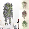 1 pièces belle mode fausse plante fleurs mur artificiel suspendu lavande vigne fleur rotin maison jardin décoration