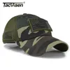 Tacvasen Tactical Camouflage бейсбольные колпачки мужчины летняя сетка военные армии Caps построили шляпы крышки дальнобойщика с патчами флага США Q0911