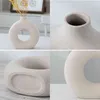 Modern Ceramic Dried Flowers Vase Home Decoration Creative Art Tabletop Flower Pot Office Living Room Decor Ornaments s 211215