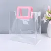 Sac d'emballage transparent sac à main PVC couture sac cosmétique portable transparent sacs cadeaux en gros RRD13409