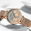 Mulheres assisti top marca luxo aço inoxidável pulseira relógio de pulso para as mulheres Rosa Relógio de quartzo elegante senhoras relógio