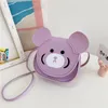 PU Leather Children's Shoulder Messenger Bags Girls Princess Change Coin Purse Handbags Cute Bear Small Wallets Crossbody Bag