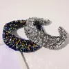 Nya Kvinnor Clitter Sequins Silk Padded Headband för Kvinnor Tjocken Svamp Hårband Hårband Breda Bezel Hairbands Headwear