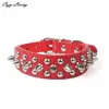 Hundehalsbänder Leinen Haustier Pu-Leder XXS-L Verstellbare Niete Spiked Nieten Welpenhalsband Halsband Cool 30D16