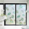 Window Stickers Decorative No-glue Frosted Film Stained Waterproof Static Cling Glass Foil Sticker Green Leaf PVC