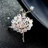 Pins, Brooches Fashion Jewelry Women's Rhinestone Pin Ballerina Dancing Girl Brooch Clothing Accessories Year Gift For Girlfriend