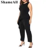 round neck sleeveless jumpsuit