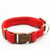 Fyra modeller Solida färger Basic Pet Dog Collar Polyester Nylon Quick Snap Spänne