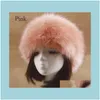 Beanie/Skl Caps Hats, Scarves & Gloves Fashion Aessories Adt Unisex Winter Fluffy Thick Faux Fur Hat Warm Ear Warmer Snow Ski Hats Cap Drop