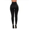 Leggings skinny noirs taille haute pour femmes Slim Fit Pencil Pants Pantalons de fitness Pantalons d'entraînement noirs XL