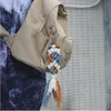 Katoenen touw gebreide vis zeemeermin staart sleutel ringen handtas hangen voor vrouwen mannen mode sieraden wil en zandig