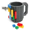 Drinkware Yapı Taşları Kupalar DIY Blok Bulmaca Kupa 350ml Build-on Tuğla Yaratıcı Kupa Kahve Kupalar Kupası YYA50