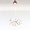 Postmodern Firefly Leaf Chandelier Living Room Pendant Lamps Bedroom Romantic Creative Nordic Restaurant Bar Lights Branch Round