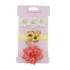 Set carino 3 pz/lotto neonate fiore chiffon fascia perla strass neonato copricapo accessori per capelli per bambini