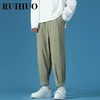 Ruihuo Knöchellangen Harem Hosen Männer Kleidung Jogger Männer Hosen Hosen Japanische Mode graue Jogginghose M-5XL 2021 Neue Ankünfte Y0811