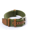 Titta på band Peiyi Waterproof Nylon Watchband 20 22mm Black Green Strap With Pin Buckle For Sport Canvas Chain Deli22