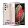 Crystal Clear Glitter Cases voor Samsung S22 S22 Ultra S22Plus S21 Fe Hard PC Back Military Grade Protection Cover Case