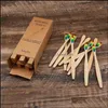 使い捨て歯ブラシバス用品エルホームガーデン10pcs竹の歯ブラシ環境に優しい製品ビーガン歯ブラシレインボーブラック木製S