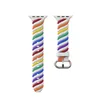 Cinturino di ricambio per cinturino in silicone arcobaleno bicolore Cinturino di ricambio iWatch Accessori Cinturini per orologi sportivi per Apple Series 6 5 4 3 2 40mm 44mm 42mm
