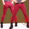 Jeans Masculino Masculino Tamanho Grande Calça Estilista de Cabelos Estilo Inglaterra Ajuste Justo Calça Lápis Botas Masculino Gay Lingerie Erótica Legging1