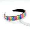 DHL Free Fashion Gorgeous Rainbow Color Hair Color Color Handmade Zroszony Szeroka krawędź Rhinestone Headband