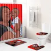 トイレパッドカバーバスマットラグファブリックシャワーカーテンセットバスルームアフリカ系アメリカ人女性セット4 PCS Y200613