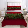 3D Bedding Sets Red XMAS Duvet Cover Set Quilt Covers and Pillow Shams Comforther Case Christmas Tree Printing Design Bedclothes 210309