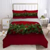 Set di biancheria da letto 3D Set copripiumino XMAS rosso Copripiumini e fodere per cuscini Comforther Case Christmas Tree Printing Design Biancheria da letto 210309