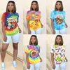 Maglietta da donna da donna manica corta stampa cartone animato donna abbigliamento casual quotidiano ventilazione estate rinfrescante 5 colori
