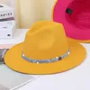 ケチなブリム帽子ダイヤモンドバンド女性のためのフェドラ