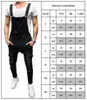 Mens rippade denim jeans män mode våren höst overall dungarees bib byxor jumpsuit casual byxor 210723