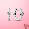 925 argent Sterling marguerite fleur arbre généalogique cerceau U coeur boucles d'oreilles pour les femmes bijoux fête de fiançailles