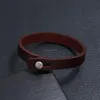 Simple Button Bracelets Leather Bracelet Bangle Cuff Wristband Women Men's Fashion Jewerly Black Brown Will and Sandy