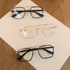 Vintage Grote Ogen Computer Bril Vierkante Piloot Stijl Eyes Testrain Eyewear Mode Blokkeren Optische Frame Unisex Brillen Groothandel