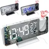 LED Digital despertador relógio relógio mesa eletrônica desktop relógios usb wake up fm rádio tempo projetor snooze 210310