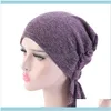 Aessories Tools Prodotti per capelli da donna in cotone elastico con turbante fascia per capelli berretto da chemioterapia berretto da notte 1 goccia consegna 2021 Eymoh