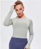 2021 Spring New Yoga Port Shirt Tops Femmes T-shirts Sportswear sans couture à manches longues