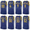 Screen Printed Basketball Damion Lee Jersey 1 Poole 3 Mychal Mulder 15 Jonathan Kuminga 00 Andre Iguodala 9 Otto Porter 32 Stephen Curry 30 Navy Blue Men Women Kids