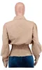 Women Bandage Shirts New Lapel Collar Long Sleeve Short Tops Casual Shirt Sexy Blouse Asian Size S-2XL