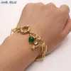 Link Chain MHS.SUN Fashion Bull Head Pendant Bracelets Chunky Bangles With Natural Stones Charm Women/Men Hiphop Jewelry Gift 1PC Fawn22